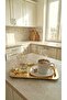 Single-Sided Gold 6-Piece Luxury Daisy Short Baton Tray 14X24 cm – Tea, Coffee and Promise Tray - 4