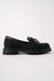 Nerina Model Leather and Buckle Detailed Black Linen Women's Loafer Casual Shoes - 3