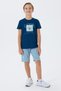 U.S. Polo Assn. Letter Print Boys' Shorts Set, 100% Cotton Summer T-Shirt & Bermuda Shorts Set - 5