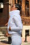White Stand Collar Short Puffer Vest with Elastic Waist Pockets - 8