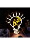 "إنها مضاءة!" لافتة نيون LED بمصباح إديسون - مصباح جداري أصفر 32 × 35 سم - 4