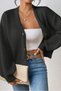 Women's Black V-Neck Long Sleeve Buttoned Knitwear Cardigan
