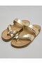 Women's Gold One-Toe Comfort Sandals - 3