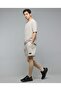 Men's Beige Solid Shorts With Drawstring Waist - 2