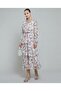 Floral Print Layered Dress With V-Neck And Long Sleeves - 6