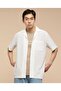 Textured Shirt With Revere Collar And Short Sleeves - 3