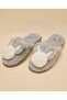 Women's Grey Furry Bedroom Slippers - 5