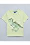 Dino Print T-Shirt With Crew Neck And Short Sleeves