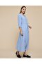 Schiffli Tiered Dress With V-Neck And 3/4 Sleeves - 2