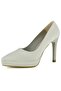 Scarlett Classic Ten Satin Pointed Toe Thin Platform Heeled Evening Dress Shoes - 4