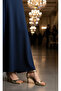 Women's Gold Metallic Thin Strap Closed-Toe Dress Shoes - Stylish Evening and Office Heels 6cm - 5