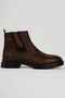 حذاء رجالي من الجلد الطبيعي مبطن بالفرو من نوع تشيلسي بوريا باللون البني - 4