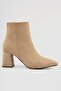 Women's Suede Boots Pointed Toe Heeled Zippered Livia Mink - 3