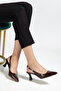 Brown Gold Buckle Pointed Toe Elegant and Stylish, a Complement to Any Combination, Daily Use Heeled Shoes - 2