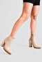 Women's Boots Thick Heeled Zippered Mila Nude - 6