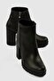 Women's Boots Thick Heeled Zippered Mila Black