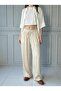 Design Satin Surface Loose Fit Relax Pants Women's Cream - 8