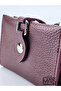 Mats Burgundy Faux Leather Snap Wallet - 5