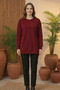 Women's Burgundy Buttoned Tunic - 3