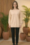 Women's Light Beige Buttoned Tunic - 2