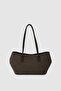 Veneta Suede Shopper Shoulder Bag Brown