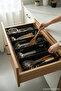 4-Piece Modular Cutlery Holder Set - Kitchen Organizer Drawer Insert Organizer Knife Holder Ladle Holder Black - 2