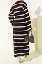 Bed Striped Rope Lace-Up Knitwear Dress - 3