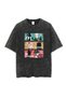 Washable Triple Anime Collage Printed Unisex Oversized Vintage T-Shirt