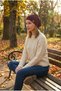 Women's Burgundy, Rope Detailed Special Design 4 Season Hat Beanie Buff - Ultra Soft Natural Combed Cotton Fabric - 7