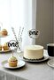 1 Year Old Wooden Cake and Cupcake Topper |   Minimal & Noble Design |   7X12 cm Birthday Ornament One - 2