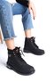 Black Unisex Non-Slip Warm Lined Zipper Ankle Boots Women Men 099NAV