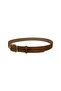 Tan Suede Belt with Gold Square Buckle - 3