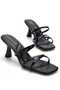 Larin Black Short Heeled Women's Slippers - 2