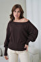 Women's Boat Neck Off-Shoulder Knit Sweater - 2