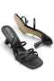 Larin Black Short Heeled Women's Slippers - 4
