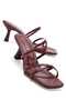 Larin Burgundy Short Heeled Women's Slippers - 4