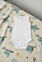100% Cotton Unisex Strap Baby Bodysuit - White Snap Fastener Body Set - 2