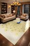 Mosso Beige Themed Peacock Patterned Woven Base Modern Decorative Carpet Mosso2148 - 2