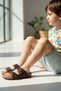 Children's Anatomical Natural Cork Sole Genuine Leather Arch Supported Suede Slippers - 2