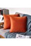 2-Piece Velvet Textured Throw Pillow Cover Standard Size Orange Tile Soft Simple Throw Pillow Cover - 2