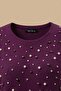 Plus Size Pearl and Stone Embroidered Y Soft-Textured Purple L Stretch Fabric Dress 616396 - 7