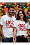 Double Matching Set 1 Men's Model Valentine's Day Printed Relaxed Fit T-shirt