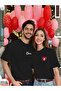 Double Matching Set 1 Men's Model Valentine's Day Printed Relaxed Fit T-shirt
