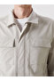 Lcwaikiki Classic Beige Shirt Collar Men's Jacket - 4