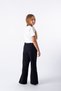 Girl's Stretch Fabric Flared Pants, Gabardine Elastic Waist W Wide Leg Pants 7-14 Years Old - 3