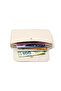 2 Pieces Cream Purple Faux Leather Multi-Compartment Women's Card Holder Wallet Set - 13X9 cm - 6