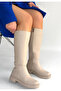 Women's Boots Beige Skin Stylish Esni̇ - 3