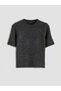 Anthracite Crew Neck Women's Knitwear Sweater - 5