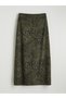 Alita City Lcw Grace Khaki Interlock Patterned Midi Women's Skirt with a Difference - 5