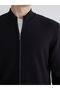 Mg trenden black standard mold Mock Neck men's knit cardigan - 3